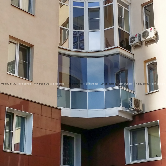 Безрамное остекление балкона, Филевский бульвар